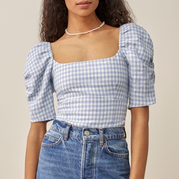 REFORMATION JANUARY LINEN TOP - Picture 9 of 10